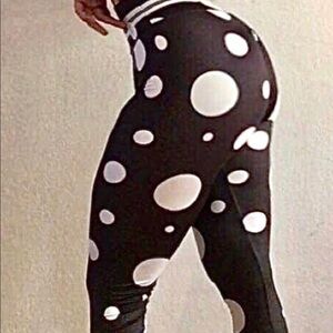 High Waisted Workout Pants, Polk A Dots, Women’s Size Small